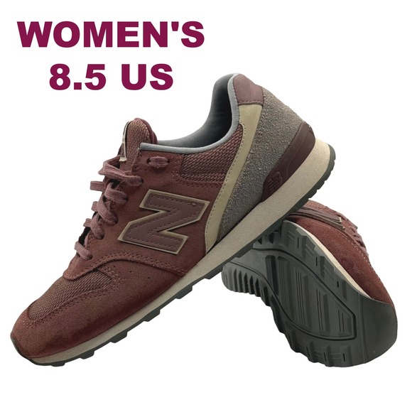 New Balance Shoes - New‎ Balance 696 Womens Burgundy Mauve Suede Mesh Sneakers WL696WSC Size 8.5